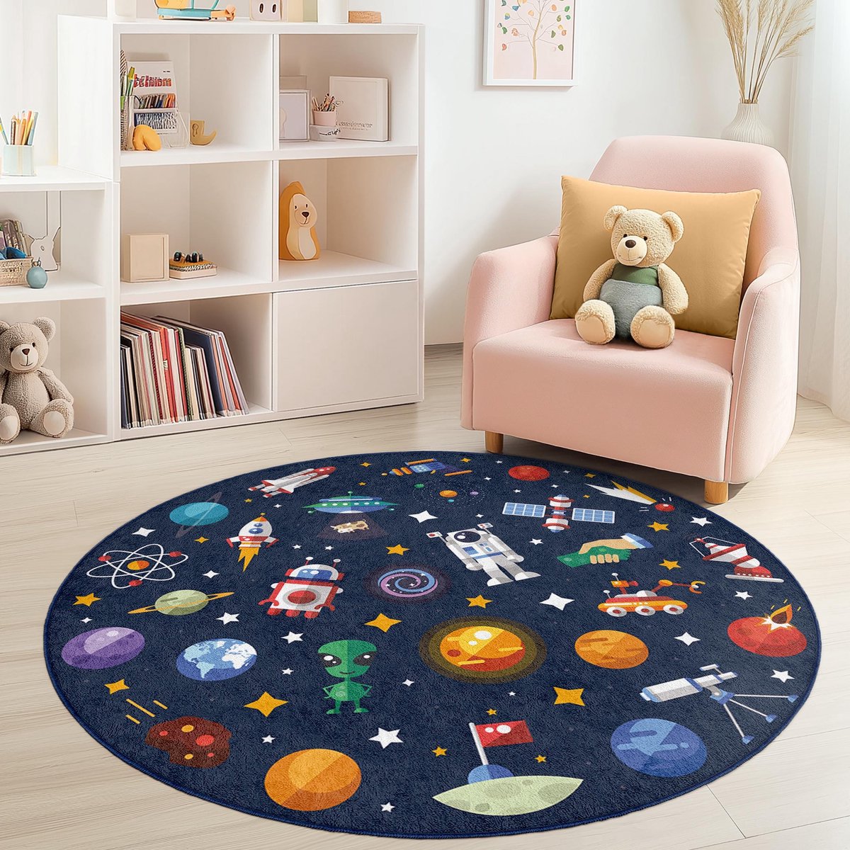 Mila Home - Kindertapijt Rond - Vloerkleed Kinderkamer Tapijt - Speeltapijt - Wasbaar - Antislip - OEKO-TEX Gecertificeerd - 305 2