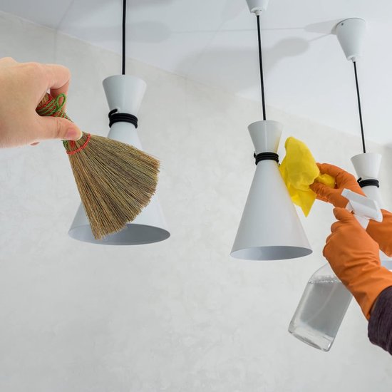 2 stuks Kleine handbezem - bureaubezem - bezem met zachte borstelharen - strobezem - 10*14cm - verwijdert gemakkelijk stof - geschikt voor het schoonmaken van keukens, kantoren, huizen, computers en auto's - Wit van Merkloos	 — afbeelding 5