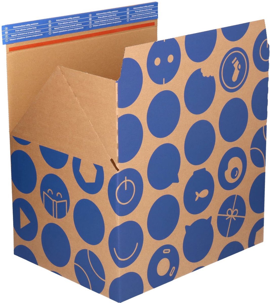 bol.com verzenddoos - 33x25x20 cm - 1.200 stuks - Autolock bodem - Plakstrip - 1 pallet