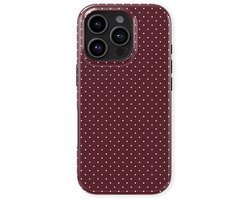 Micro Dots Tough Hoesje geschikt voor iPhone 16 Pro Max | Geschikt Voor Mag | Stippen Motief Backcover geschikt voor iPhone 16 Pro Max Wine Dots