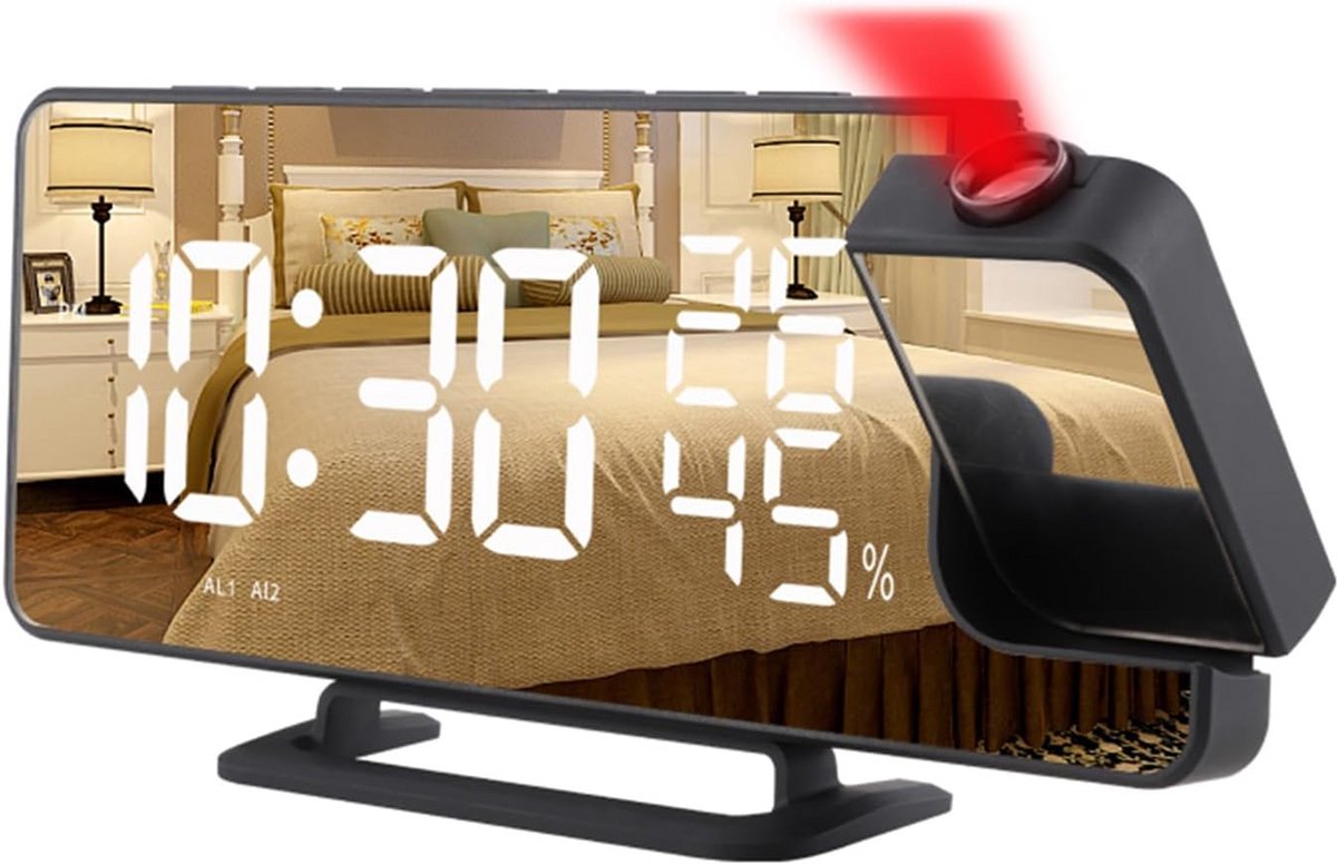 Digitale Projectie Wekker met Radio, Snooze en Temperatuurweergave