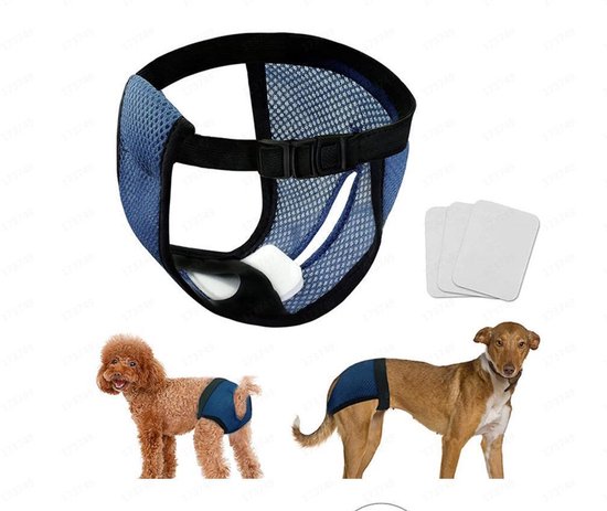 2 verpakkingen hondenbroeken, luiers voor honden, met 6 hygiënische inlegzolen, wasbaar, voor vrouwelijke honden, maandelijkse bloeding, zwart en blauw (L 2 verpakkingen hondenbroeken, luiers voor honden, met 6 hygiënische inlegzolen, wasbaar, voor vrouwelijke honden, maandelijkse bloeding, zwart en blauw (L