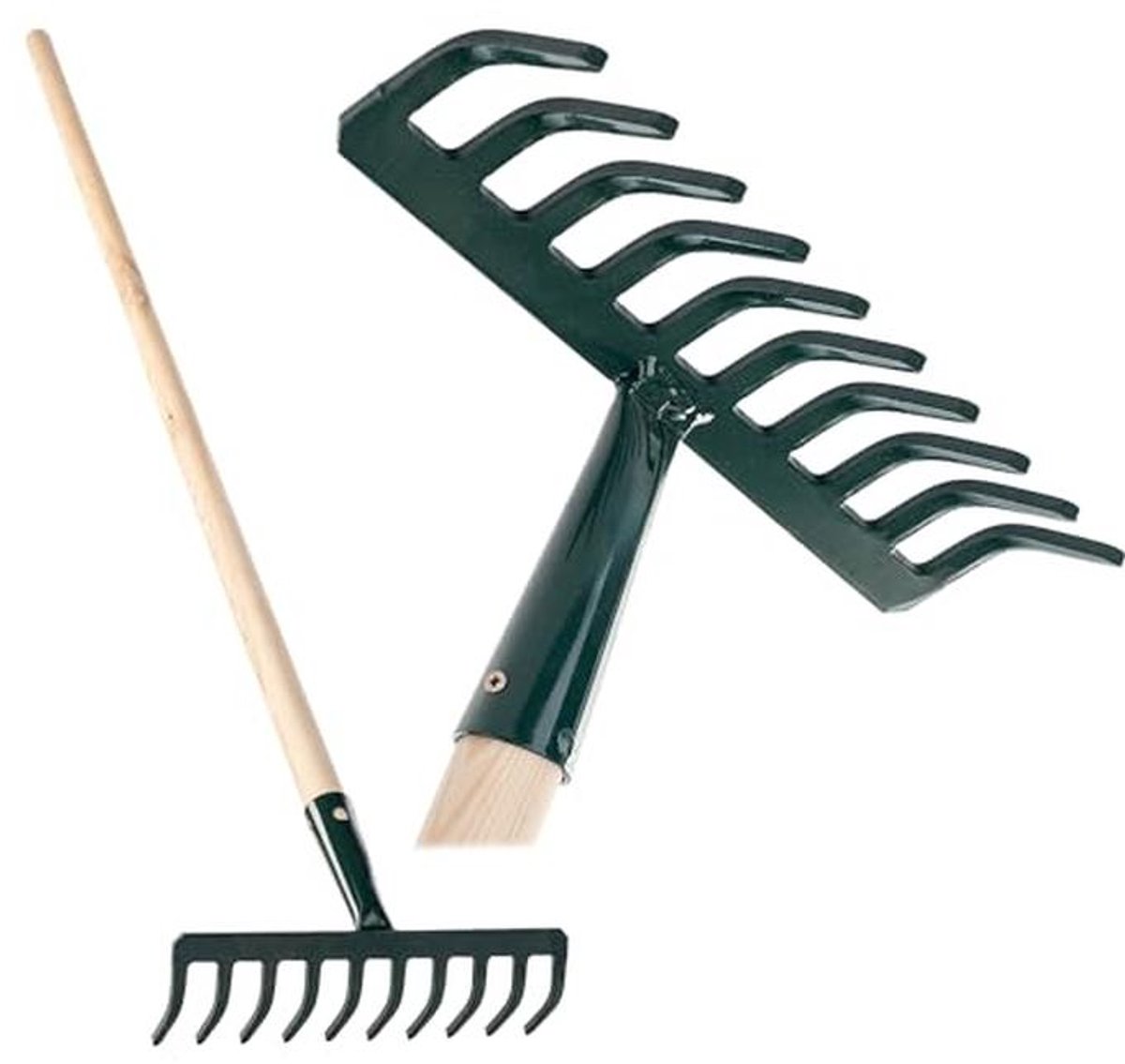 Platte Hark voor Tuinwerkzaamheden - Ergonomische Tuingereedschap met 10 Tanden