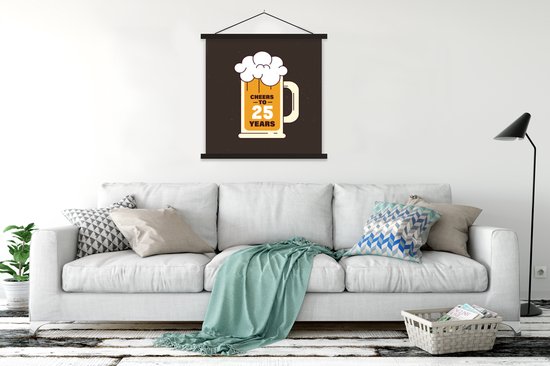 Affiche scolaire - Anniversaire - 25 ans - Bières - 90x90 cm - Lattes noires
