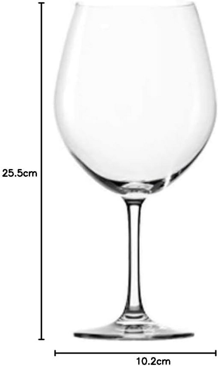 Grote Kristallen Rode Wijnglas Bordeaux Stijl - 770 ml - Vaatwasmachinebestendig