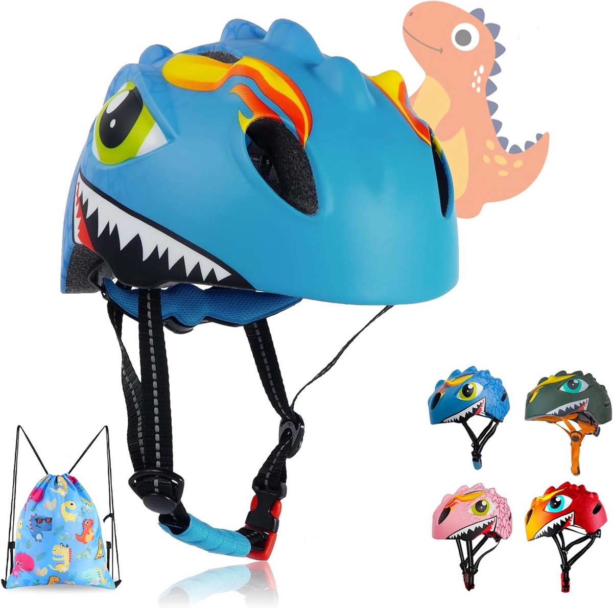 Lichte Peuterhelm met Dinosaurus voor Kinderen van 3 tot 6 Jaar