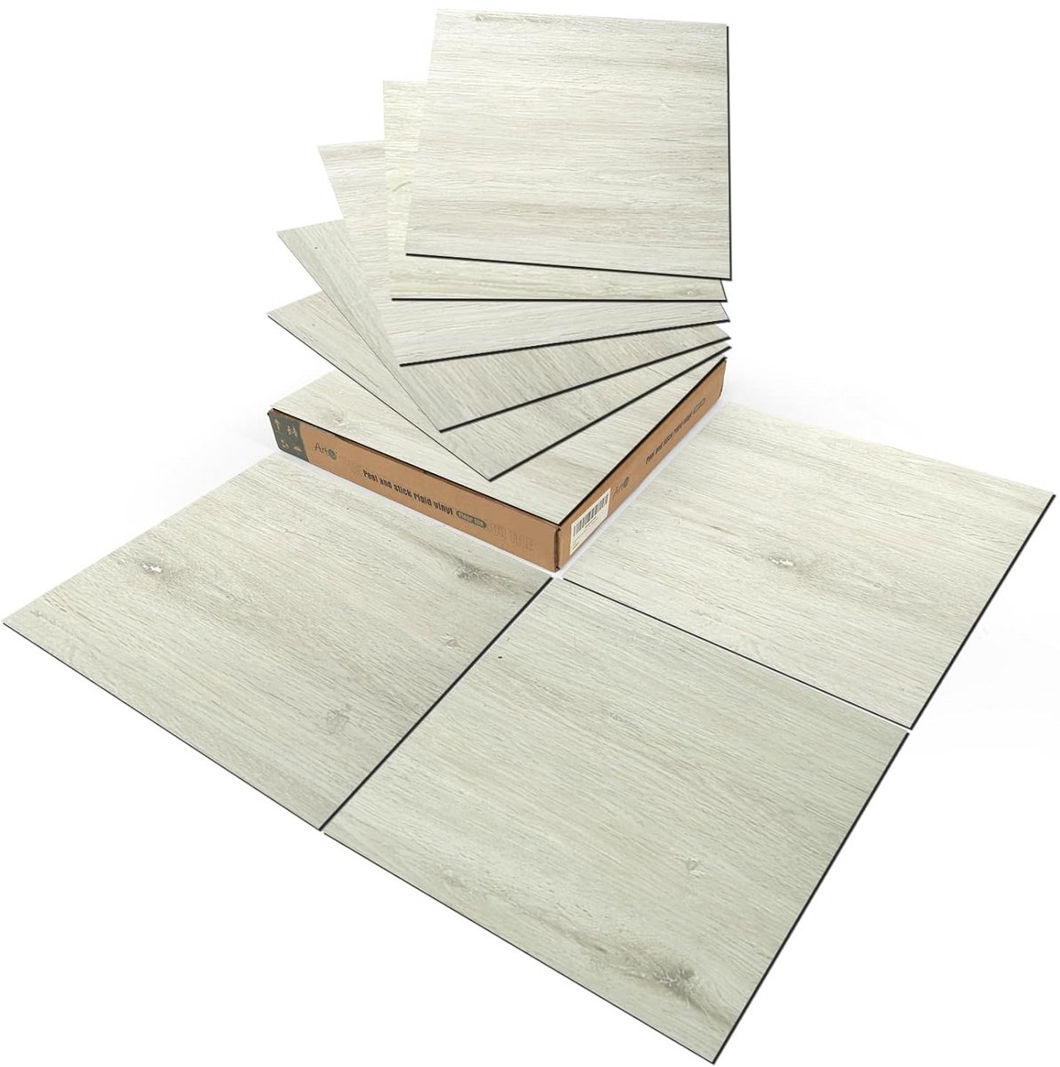 30x Zelfklevende Vinyl Vloertegels Houtlook Wit Eiken - 2,7 m² - Waterdicht en Voor Keuken