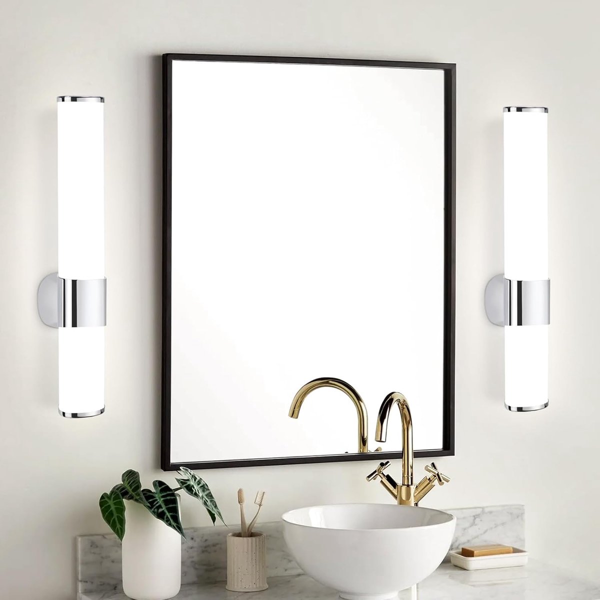 Glitzerlife - Wandspots Badkamer Set van 2 - LED 6W - IP44 Waterdicht - ABS & PC - Ø30cm -