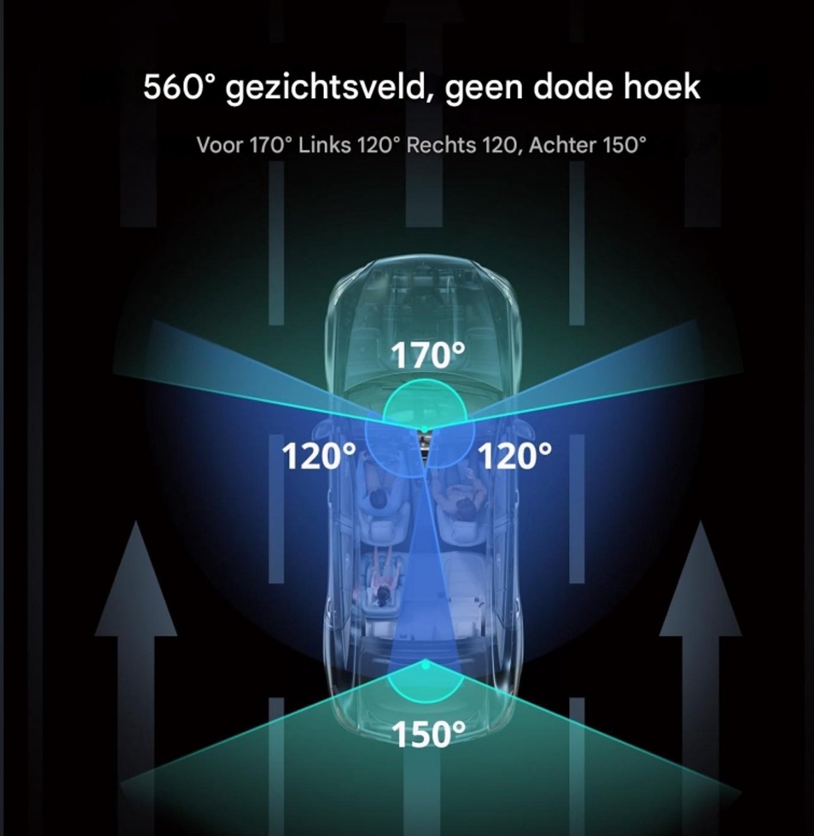 BOTSLAB 4-kanaals dashcam voor auto (voor- en achterkant), 4-kanaals 3K + 3 * 1080P, autodashcam met 128GB SD-kaart, GPS, 5GHz WiFi, 3.18" IPS-scherm, super nachtzicht, WDR, G-sensor, loopopname, parkeermonitor – foto 7