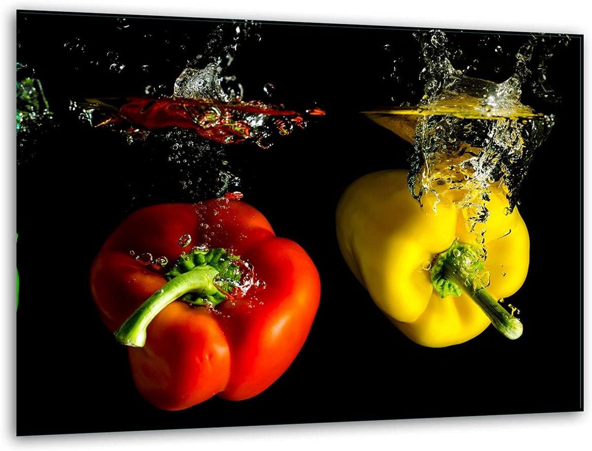 Glazen Snijplank 40x30cm met Peper Print - Hittebestendige Deksel voor Fornuis