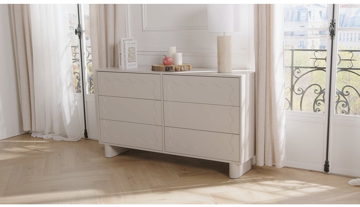 Vente-unique Ladenkast 6 laden - MDF - Beige - ANEZA