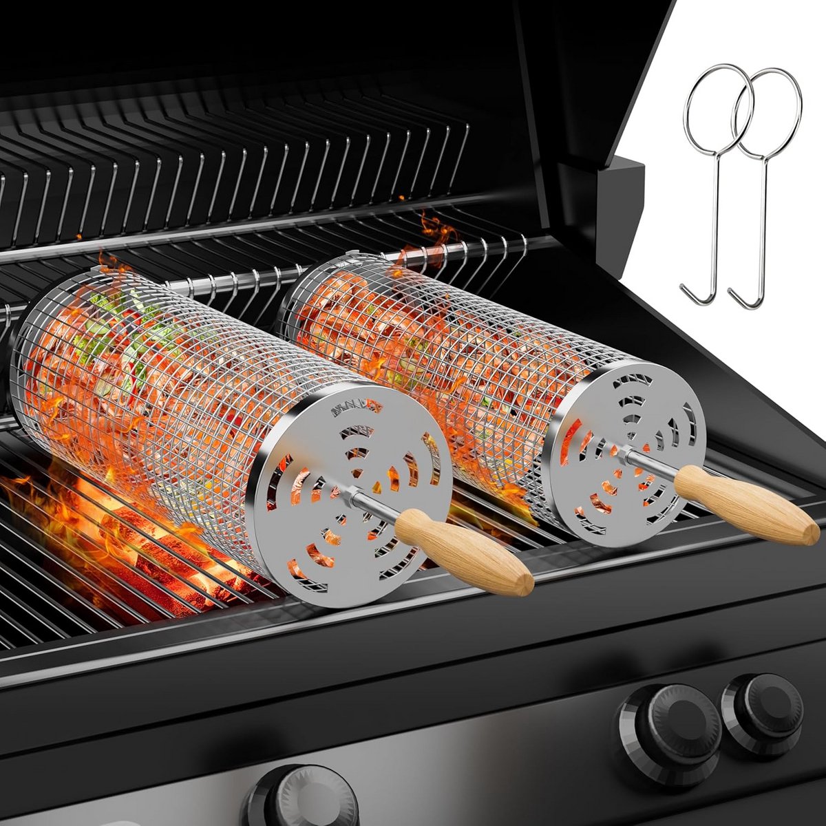 Grillkorf set voor barbecue - RVS grillaccessoire