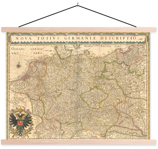 Affiche scolaire de plan de ville européenne historique à lattes plates vierges - Plan d'étage 120x90 cm - Tirage photo sur affiche textielposter (décoration murale salon / chambre)