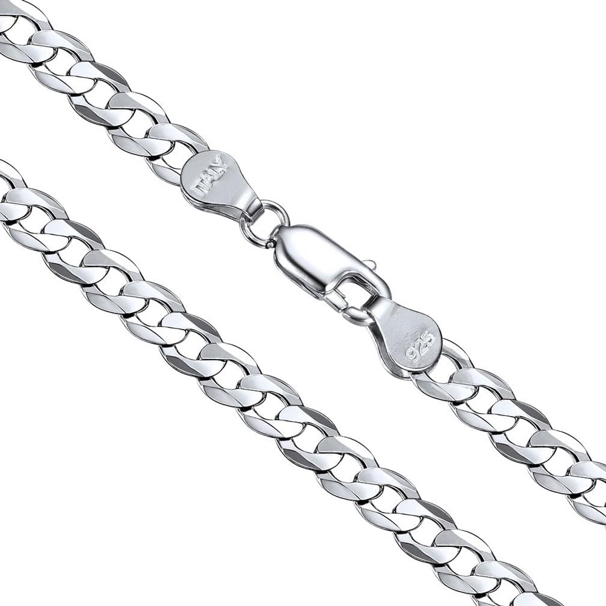 Herenketting Zilver en Witgoud Stijlvol - Cubaanse Figaro Schakels in Diverse Lengtes