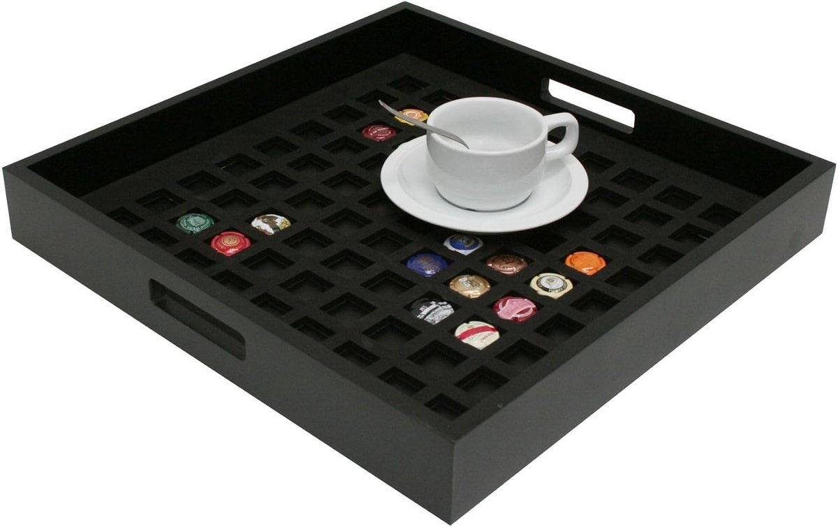 Zwarte Houten Plank voor Champagne Doppen Collectie - 40x40 cm Decoratie