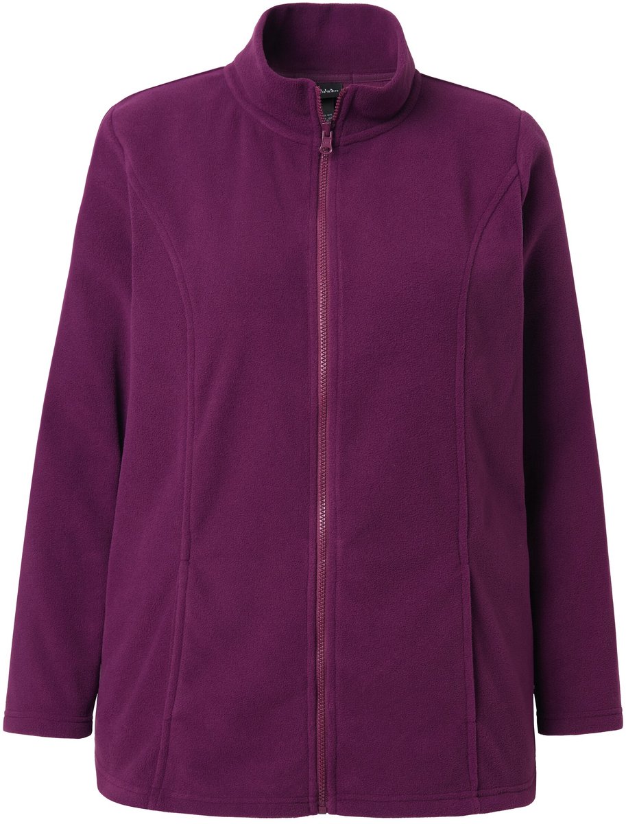 Ulla Popken - Dames - Fleecejas mix & match binnenjas gerecycled - Donkere kers - Maat 46+