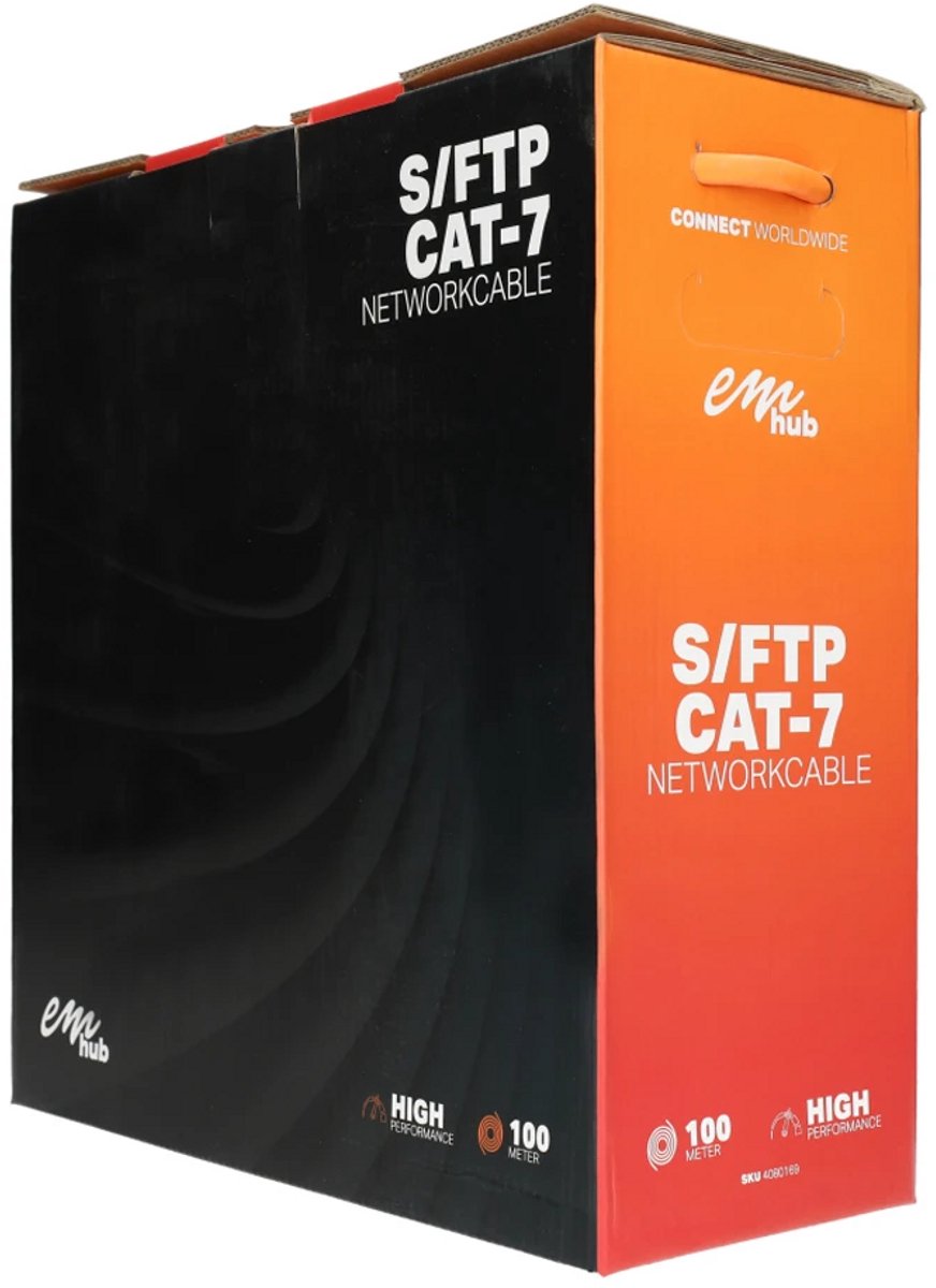 EMhub Cat7 S/FTP netwerkkabel 100 meter oranje