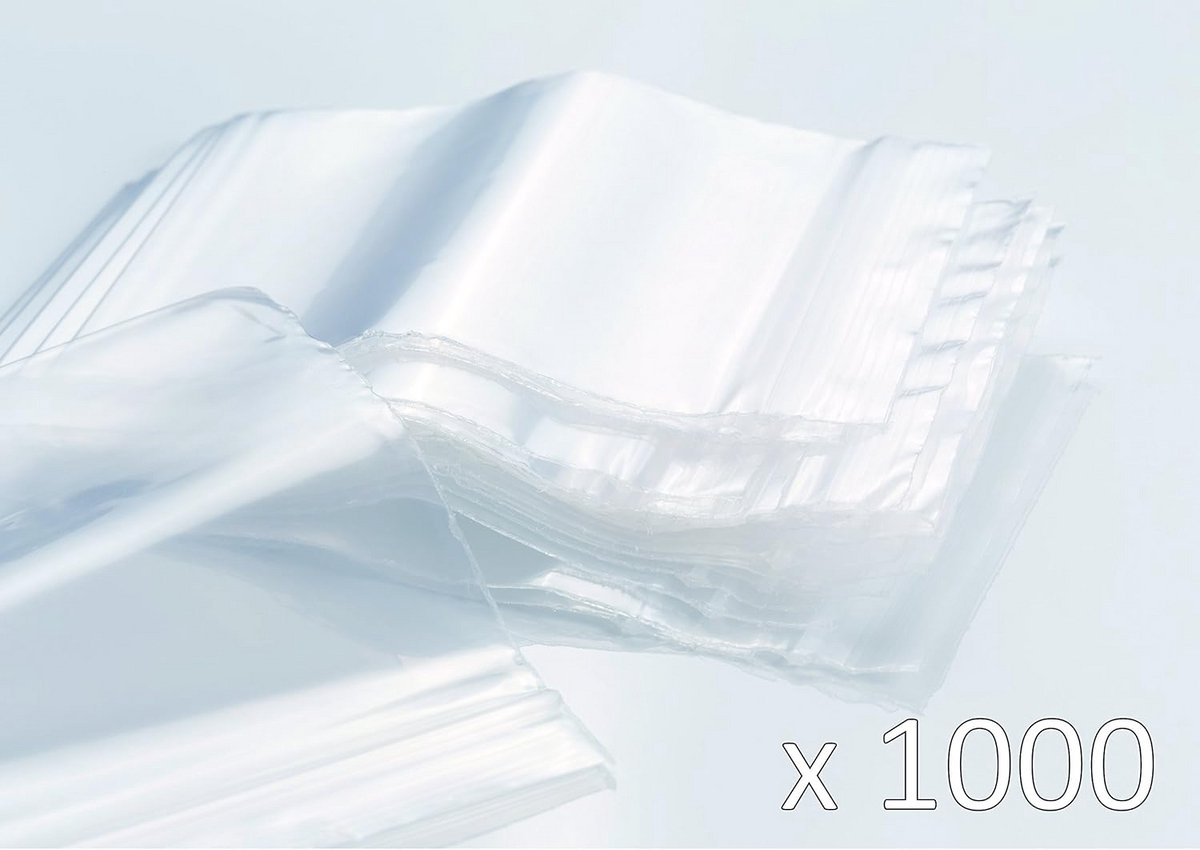 Transparante zakken met ritssluiting - 1000 stuks - 50 micron - Maten naar keuze