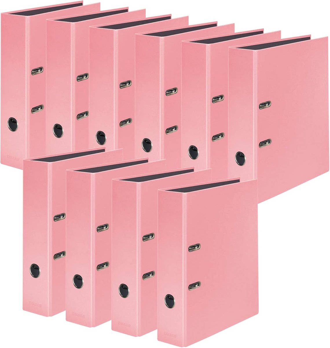 Set van 10 Pastelkleurige Ringbandmappen DIN A4 8 cm Breed Stapelbaar