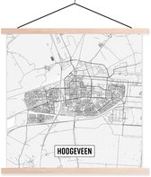 Plan de ville Hoogeveen affiche textielposter lattes vierge - Carte 40x40 cm - Tirage photo sur plaque scolaire (décoration murale salon / chambre)