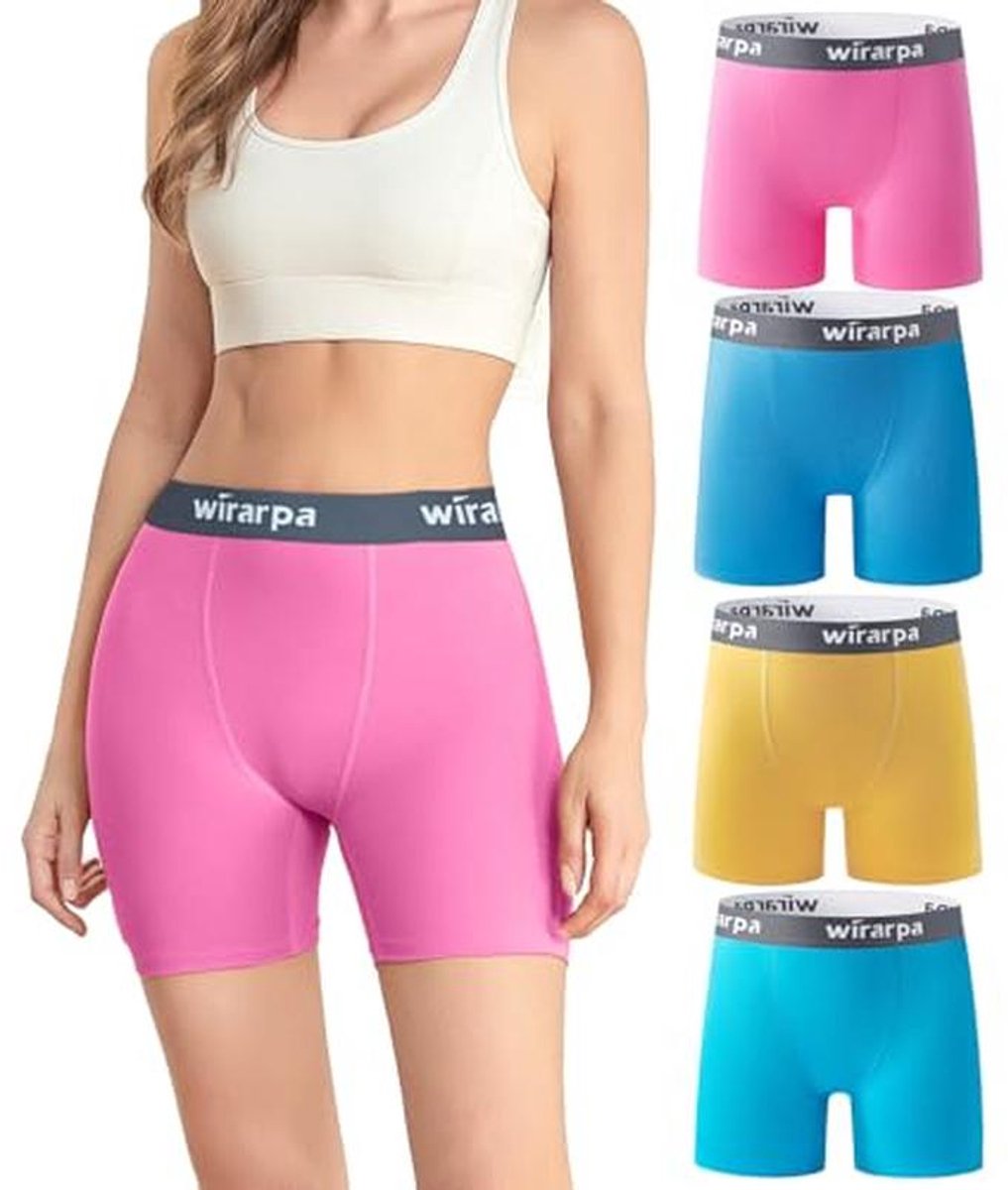 Katoenen Boxershorts voor Dames - Comfortabele en Ademend Ondergoed Set van 4 Stuks