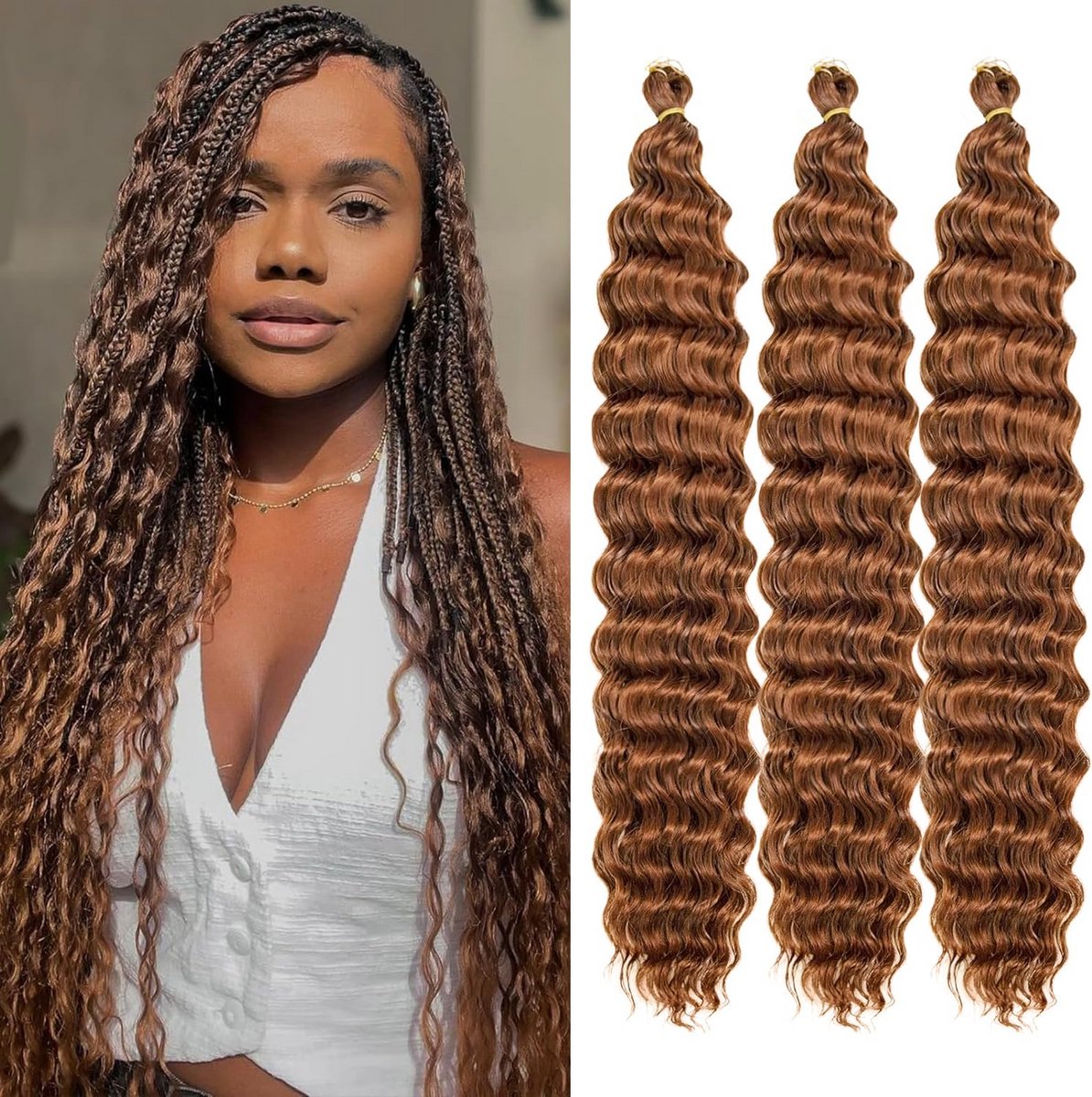 Gevlochten Haar voor Zwarte Vrouwen - Deep Wave Haarextensies voor Vlechten