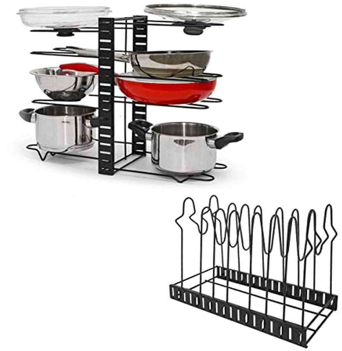 Pot en Pan Organizer met 8 Planken - 39cm Opslagoplossing voor Keuken