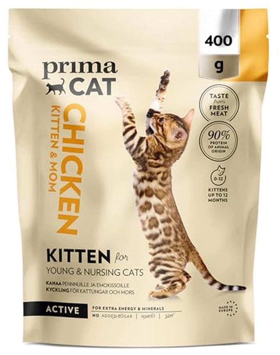 Droogvoer met kip smaak voor kittens en zogende katten - 400 g