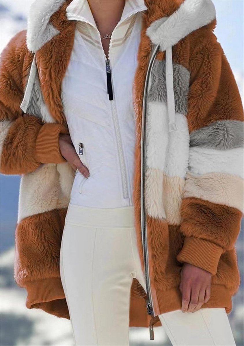 Dames Teddy Trui met Capuchon en Rits - Warme Fleece Hoodie met Zakken