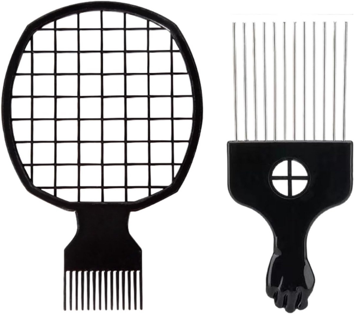 Haartwist kam en metalen afro haar pick set voor krullend haar
