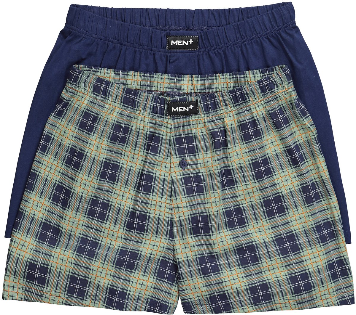 Men Plus - Heren - Boxershorts OEKO-TEX set van 2 onderbroek - Nachtblauw - Maat L