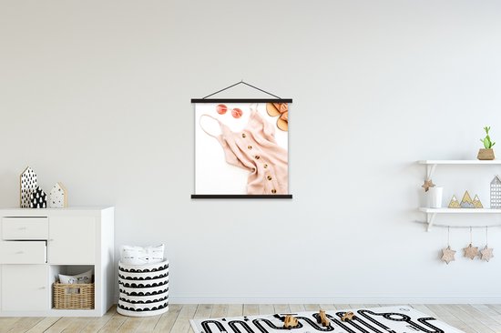 Porte-affiche avec affiche - Affiche scolaire - Slippers de soleil - Chaussons - Combinaison - 60x60 cm - Lattes noires