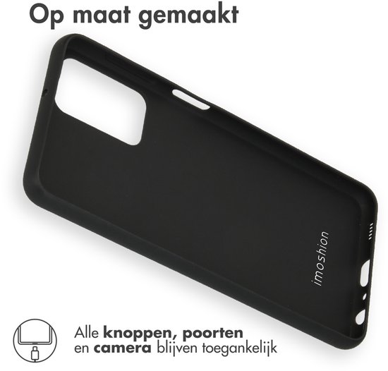 Coque de téléphone noire, logo imoshion au dos, tous les boutons et ports accessibles.