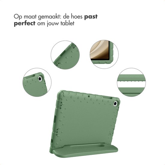 imoshion Tablet Hoes Kinderen - Geschikt voor Samsung Galaxy Tab A9 Plus / Galaxy Tab A11 Plus - Kidsproof Kinder Hoes - Olive Green