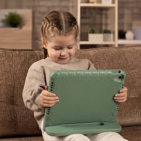 imoshion Tablet Hoes Kinderen - Geschikt voor Samsung Galaxy Tab A9 Plus / Galaxy Tab A11 Plus - Kidsproof Kinder Hoes - Olive Green