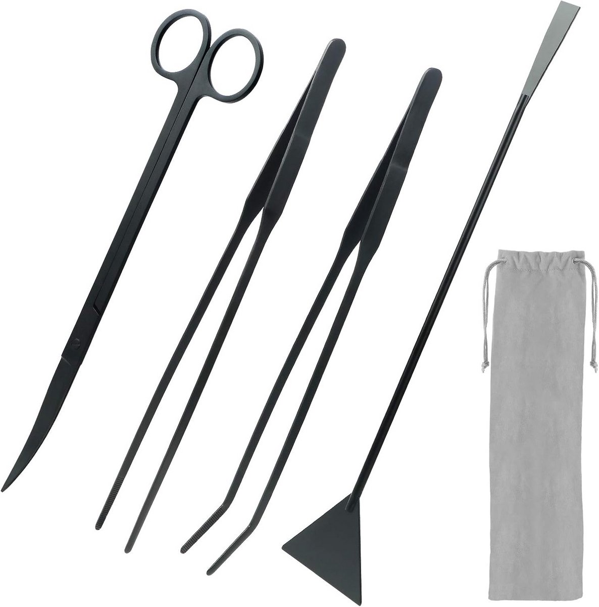 Complete 4-in-1 Aquarium Gereedschap Set - Roestvrij Staal Onderhoudsset voor Planten en Reiniging