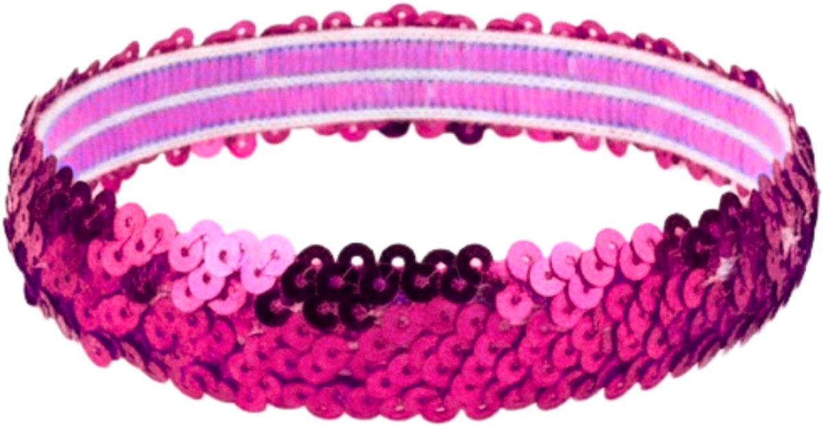 Pailletten Haarband - Roze - One Size Elastiek - Volwassenen - Unisex - Per Stuk