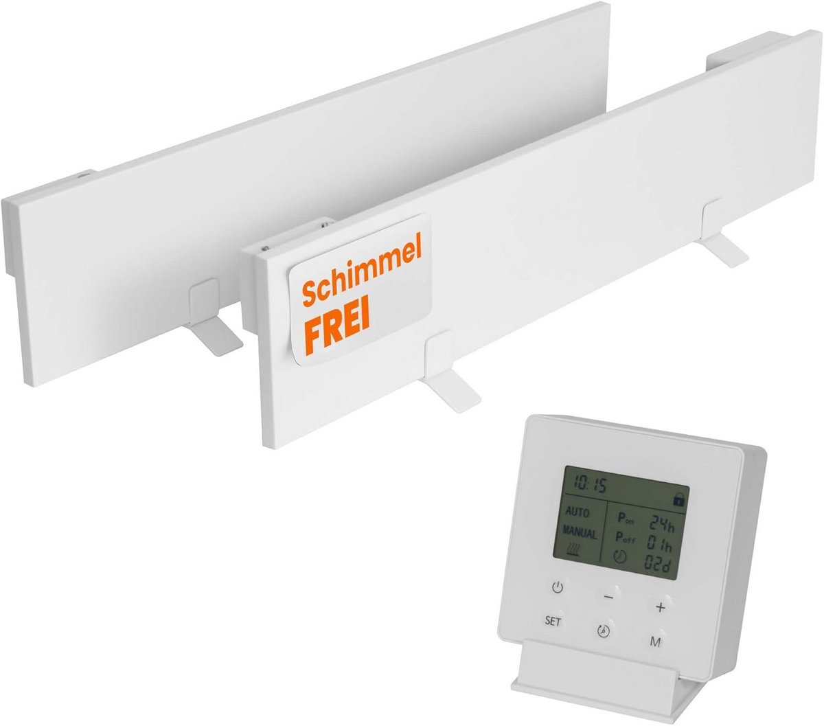2x Anti-Schimmel Verwarmingselement Infrarood Panel 60W voor Badkamer en Muren - Inclusief Slimme Timer IP44