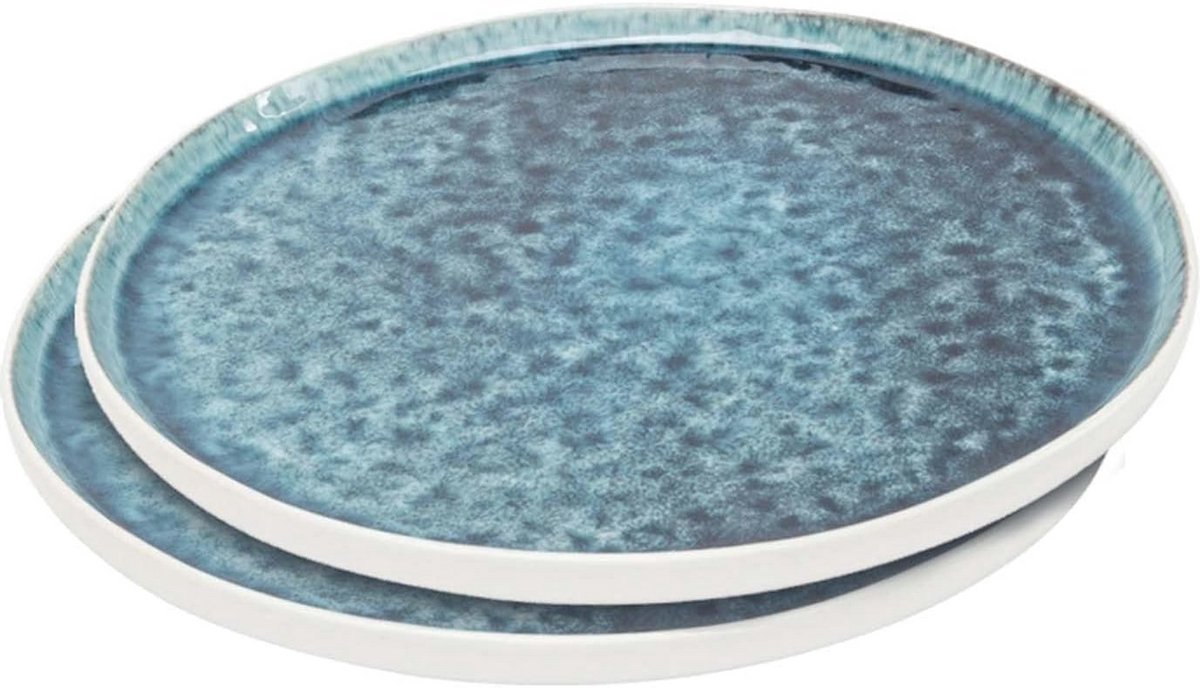 Diepblauwe borden 27 cm - set van 2