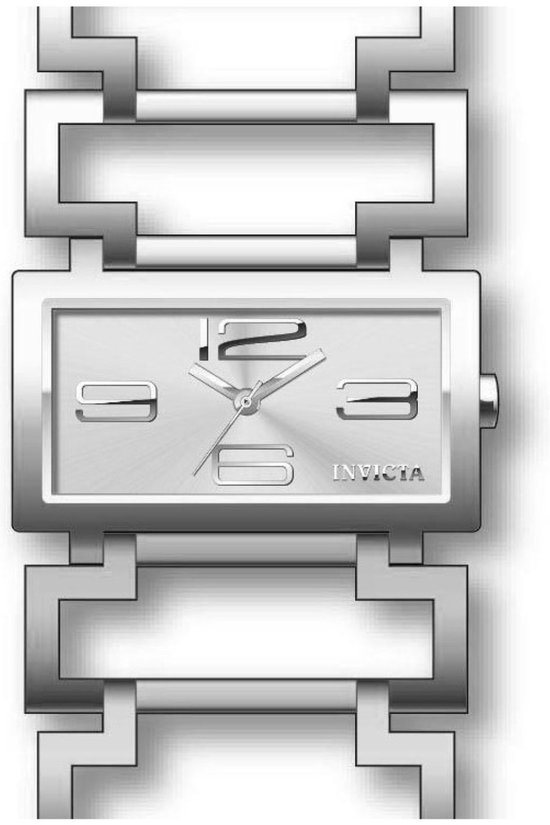 Invicta Angel 48138 Dames Horloge - Quartz Uurwerk - Roestvrij Staal Met Zilveren Wijzerplaat 20mm Zilver