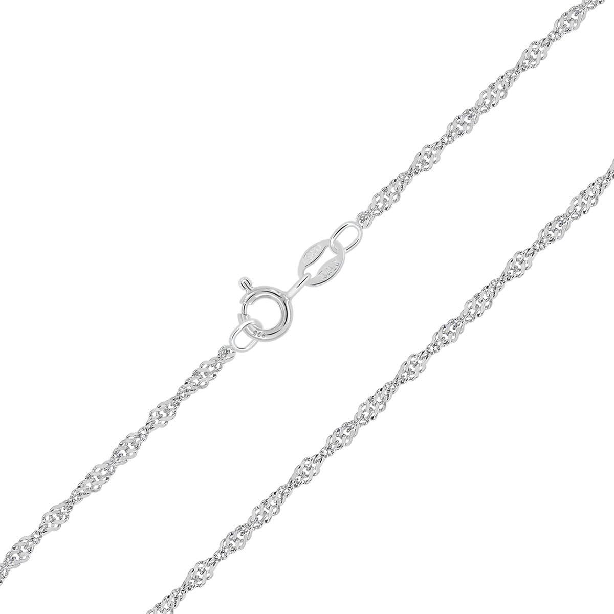 Heren en Dames Singapore Ketting 1,4mm - Sterling Zilver 925 Gerhodineerd - Keuze uit 7 Maten