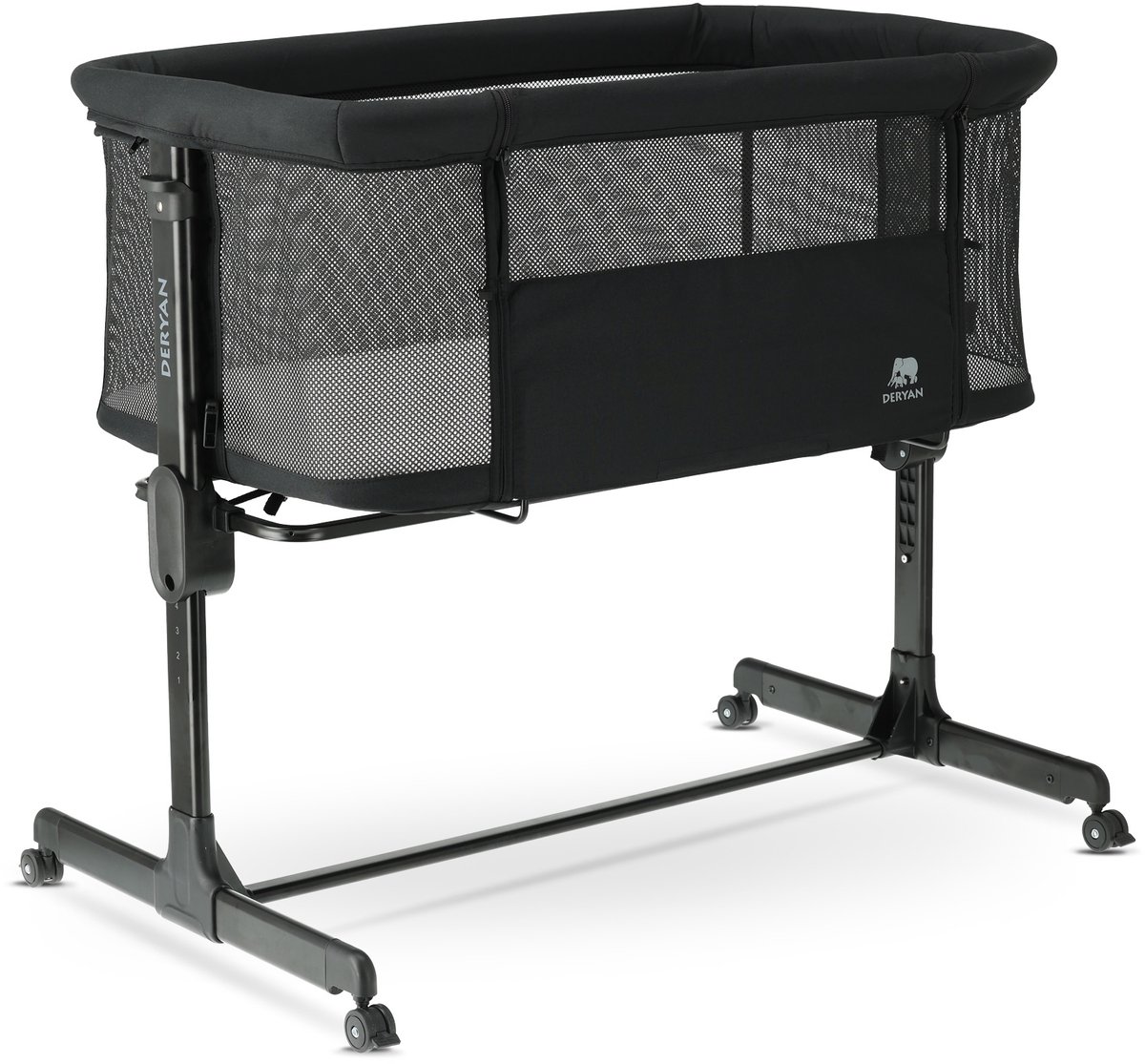 Bol.com Deryan Snoozy Co Sleeper - Wieg - Verstelbaar frame - Geschikt vanaf de geboorte tot 6 maanden - Zwart aanbieding