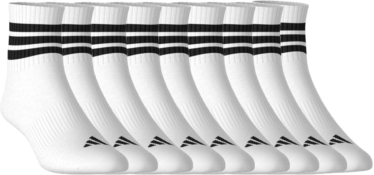 9 paar adidas C Sportswear MID 9p Mid Cut sokken unisex Wit