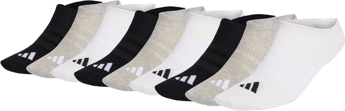 9 pairs of adidas THIN&LIGHT SPORTSWEAR NO SHOW SOCKS Multicolor
