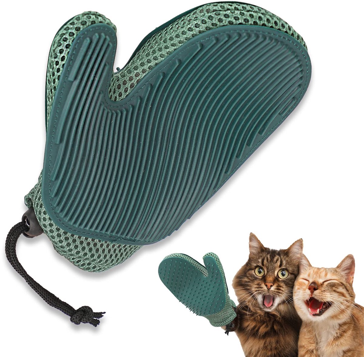 handschoenen - Massagehandschoenen - Statische haarverwijderingshandschoenen - Voor het verwijderen van dierenharen van meubels en kleding - Geschikt voor katten en honden - Schoonmaakbenodigdheden - 21 x 5,5 cm - Groot formaat - Donkerblauw