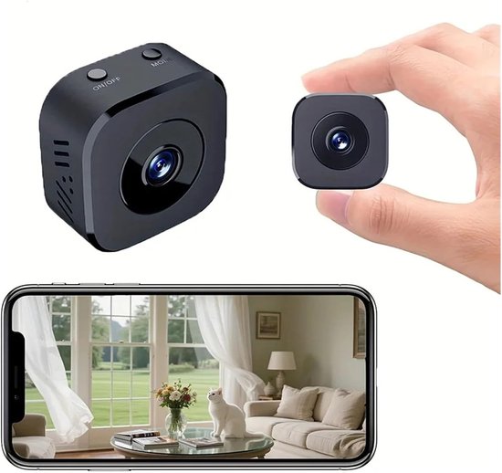 Caméra de sécurité mini WiFi 6K sans fil 2.4G avec fonctions de surveillance, de sécurité et de commande à distance, capacité de vision nocturne, adaptée aux maisons intelligentes (noir - carte non incluse).
