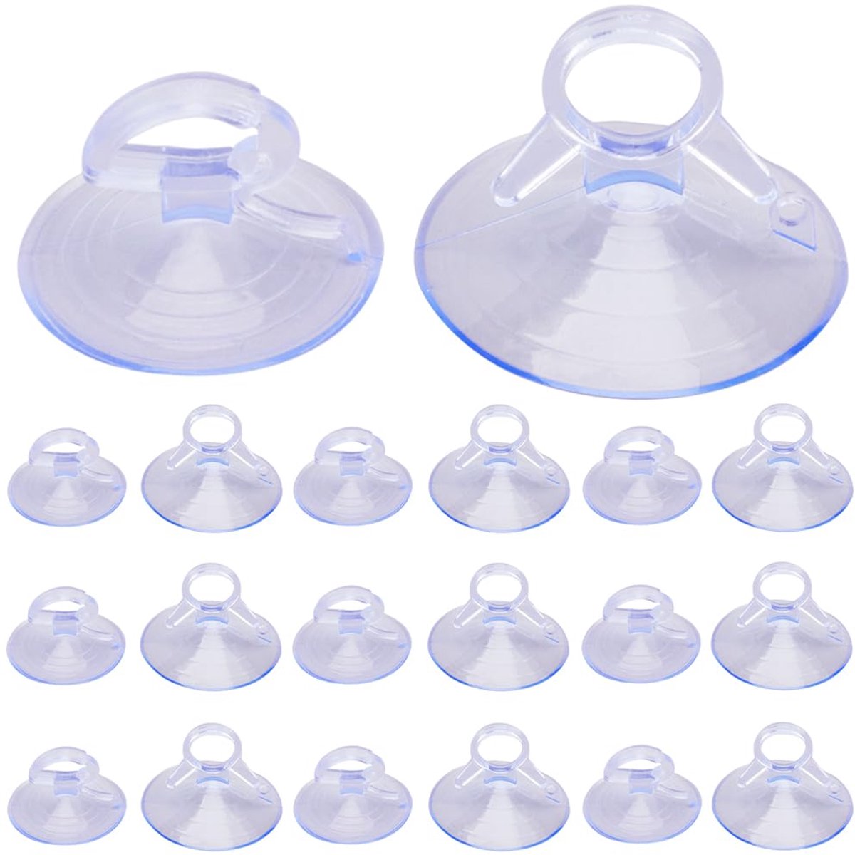 32 stuks zuignappen voor autoruiten, diameter 35/45 mm, kleine PVC-zuignap, zuignap voor autoruiten met gat voor zonneklep, auto-objecten, blauw lichtstaal