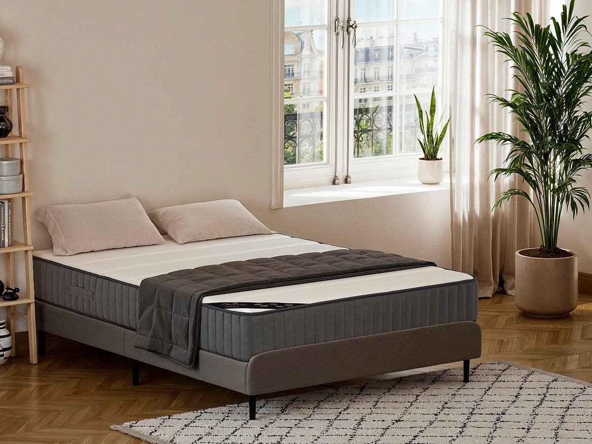 Vente-unique Hybride matras 120 x 200 cm met pocketveren, 7 zones en sterk veerkrachtig schuim, 26 cm dik - AUDACE van PALACIO L 200 cm x H 26 cm x D 120 cm Wit