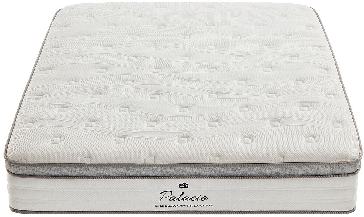 Vente-unique Matras 140 x 190 cm met pocketvering 7 zones TPE comfort dikte 28cm - ONEBIA de PALACIO L 190 cm x H 28 cm x D 140 cm Wit