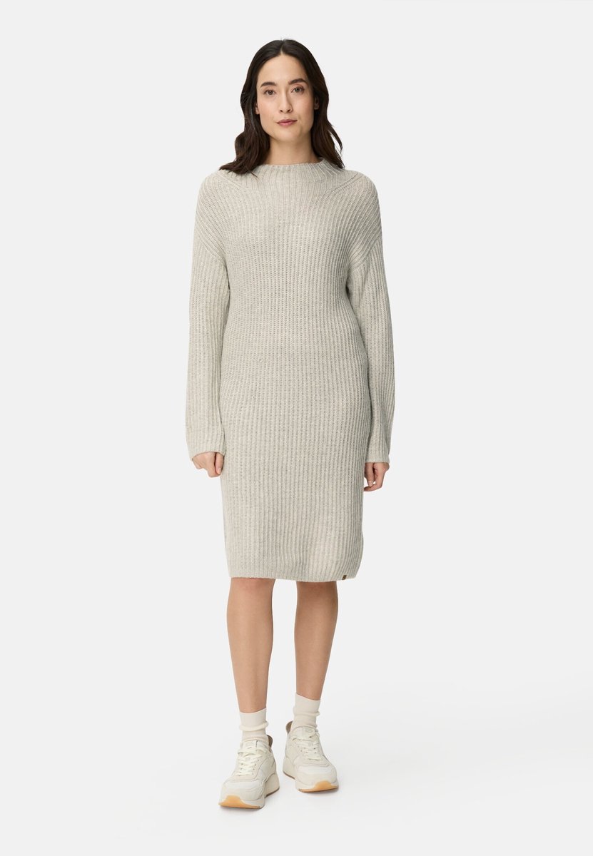 camel active Gebreide jurk met ronde halslijn - Maat womenswear-XXL - Lichtgrijs